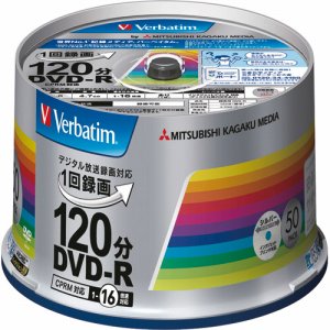 Verbatim VHR12JSP50V4 録画用DVD-R 120分 1-16倍速 シルバーワイドプリンタブル スピンドルケー