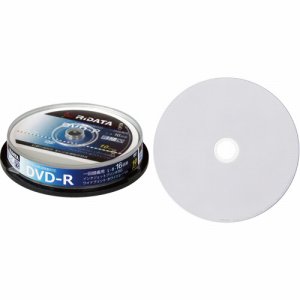 RiDATA D-RCP16X.PW10RD D 録画用DVD-R 120分 1-16倍速 ホワイトワイドプリンタブル スピンドルケース