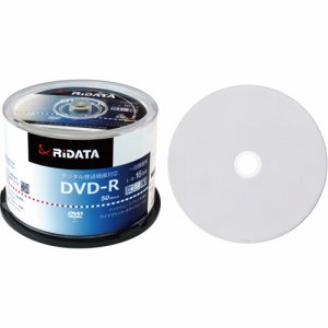 RiDATA D-RCP16X.PW50RD D 録画用DVD-R 120分 1-16倍速 ホワイトワイドプリンタブル スピンド