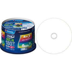 Verbatim VBR130RP50V4 録画用BD-R 130分 1-6倍速 ホワイトワイドプリンタブル スピンドルケース