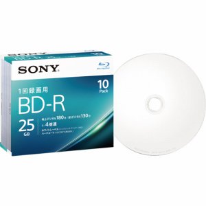 SONY 10BNR1VJPS4 録画用BD-R 130分 1-4倍速 ホワイトワイドプリンタブル 5mmスリムケース (421