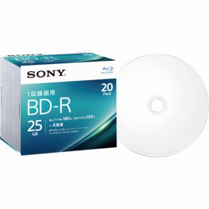 SONY 20BNR1VJPS4 録画用BD-R 130分 1-4倍速 ホワイトワイドプリンタブル 5mmスリムケース (421