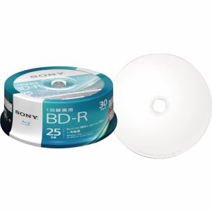 SONY 30BNR1VJPP4 録画用BD-R 130分 1-4倍速 ホワイトワイドプリンタブル スピンドルケース (421-