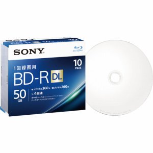 SONY 10BNR2VJPS4 録画用BD-R DL 260分 1-4倍速 ホワイトワイドプリンタブル 5mmスリムケース