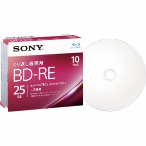 SONY 10BNE1VJPS2 録画用BD-RE 130分 1-2倍速 ホワイトワイドプリンタブル 5mmスリムケース