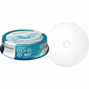 SONY 20BNR1VJPP6 録画用BD-R 130分 1-6倍速 ホワイトワイドプリンタブル スピンドルケース
