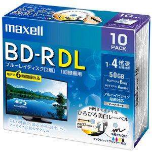 MAXELL BRV50WPE.10S 録画用BD-R DL 260分 1-4倍速 ホワイトワイドプリンタブル 5mmスリムケー
