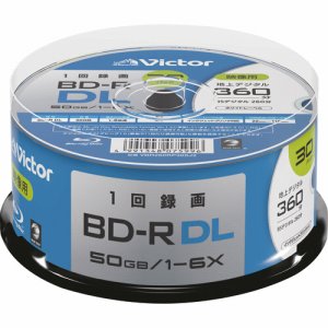 JVC VBR260RP30SJ2 録画用BD-R DL 260分 1-6倍速 ホワイトワイドプリンタブル スピンドルケース