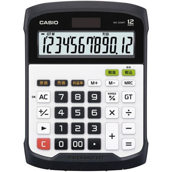 CASIO WD-320MT-N 防水・防塵電卓 12桁 デスクサイズ