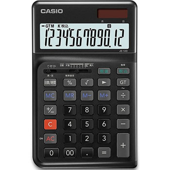 CASIO JE-12D-BK-N 人間工学電卓 12桁 ジャストタイプ ブラック