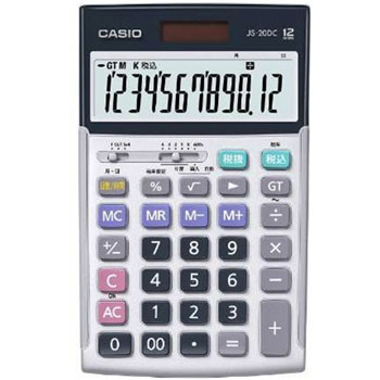 CASIO JS-20DC-N 本格実務電卓 日数＆時間計算 12桁 ジャストタイプ