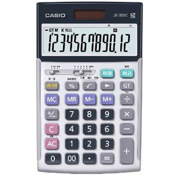 CASIO JS-20DC-N 本格実務電卓 日数&時間計算 12桁 ジャストタイプ