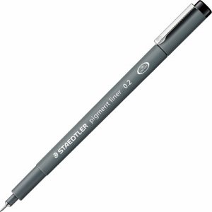 ステッドラー 308 02-9 ピグメントライナー 0.2mm 黒 (911-7715) 1セット＝10本