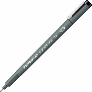 ステッドラー 308 03-9 ピグメントライナー 0.3mm 黒 (911-7728) 1セット=10本