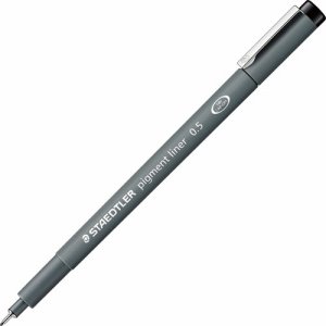 ステッドラー 308 05-9 ピグメントライナー 0.5mm 黒 (911-7741) 1セット＝10本