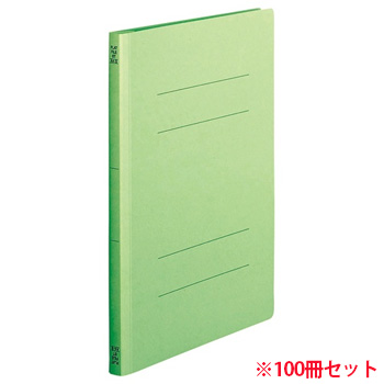 OSST-A4SG フラットファイル A4タテ 背幅18mm 緑 1セット100冊 汎用品 (912-6065) 1セット＝10