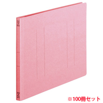 OSST-A4EP フラットファイル A4ヨコ 背幅18mm ピンク 1セット100冊 汎用品 (912-6157) 1セット＝