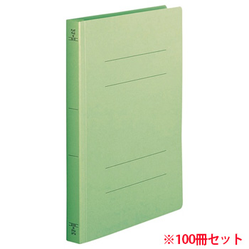 OSW-A4SG フラットファイル(厚とじW) A4タテ 背幅28mm 緑 1セット100冊 汎用品 (912-6197) 1セ
