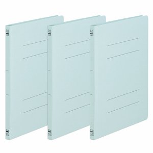 NS-A4S-3B ノンステープルタイプフラットファイル A4タテ 背幅18mm 青 3冊パック 汎用品 (315-4526)