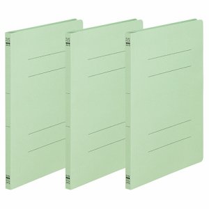 NS-A4S-3G ノンステープルタイプフラットファイル A4タテ 背幅18mm 緑 3冊パック 汎用品 (315-4533)