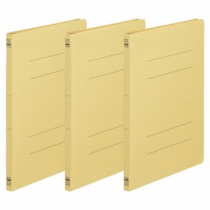 NS-A4S-3Y ノンステープルタイプフラットファイル A4タテ 背幅18mm 黄 3冊パック 汎用品 (315-4571)