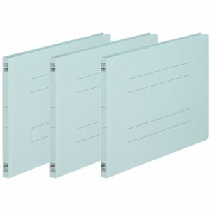 NS-A4E-3B ノンステープルタイプフラットファイル A4ヨコ 背幅18mm 青 3冊パック 汎用品 (315-4656)
