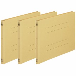 NS-A4E-3Y ノンステープルタイプフラットファイル A4ヨコ 背幅18mm 黄 3冊パック 汎用品 (315-4687)