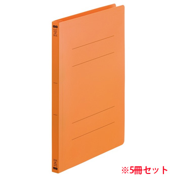 OPF-A4S-OR フラットファイル(再生PP) A4タテ 背幅18mm オレンジ 5冊パック 汎用品 (619-0316)
