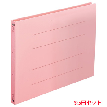 OPF-A4E-P フラットファイル(再生PP) A4ヨコ 背幅18mm ピンク 5冊パック 汎用品 (411-8152) 1パ