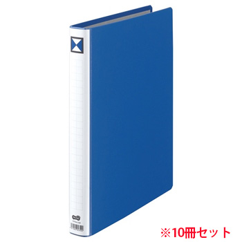 TPFA4-2W 両開きパイプ式ファイル A4タテ 20mmとじ 背幅36mm 青 10冊セット 汎用品 (912-1080) 