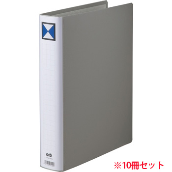 TPFA4-4WG 両開きパイプ式ファイル A4タテ 40mmとじ 背幅56mm グレー 10冊セット 汎用品 (914-552