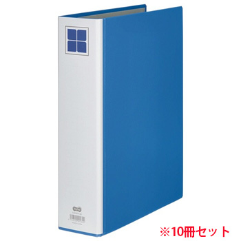 A4SWPF-5B 両開きパイプ式ファイルE A4タテ背幅76mm 青 10冊セット 汎用品 (716-4873) 1セット=1