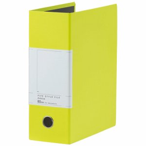 TPSTA4-8L 両開きパイプ式ファイルST A4タテ背幅107mm ライムグリーン 10冊セット 汎用品 (910-8142