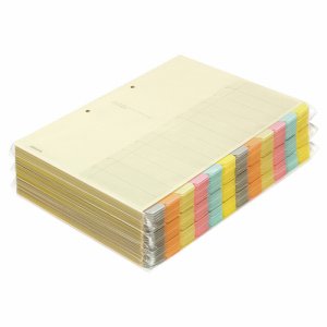 コクヨ シキ-150 カラー仕切カード(ファイル用・12山見出シ) A4タテ 2穴 6色+扉紙 (219-2567) 1パック=