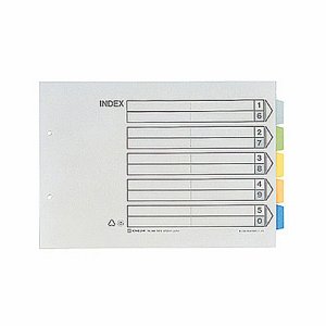 KINGJIM 908 カラーインデックス A4ヨコ 2穴 5色5山+扉紙 (019-3733) 1パック=10組