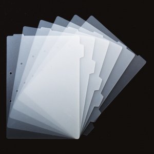 T2WPI-6CY ハードタイプ再生ダブルインデックス A4タテ 2穴 6山 クリア 汎用品