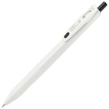 ゼブラ JJ29-R1-BK2 ゲルインクボールペン サラサR 0.5mm 軸色白 インキ黒