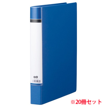 TORH-A4-B 貼り表紙Oリングファイル A4タテ 2穴 背幅40mm 青 1セット20冊 汎用品 (913-5814) 1