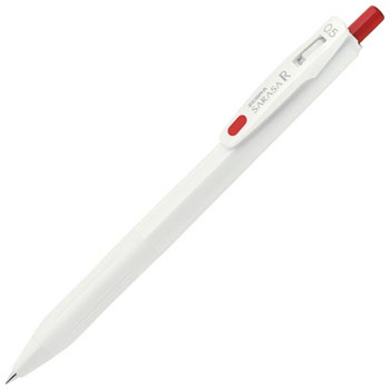 ゼブラ JJ29-R1-R ゲルインクボールペン サラサR 0.5mm 軸色白 インキ赤