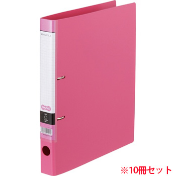 CDFA4S-P Dリングファイル A4タテ 2穴 背幅37mm ピンク 10冊セット 汎用品 (912-3136) 1セット=