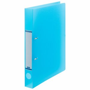 DRFS-A4-B 半透明表紙Dリングファイル A4タテ 2穴 背幅38mm ブルー 汎用品