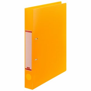 DRFS-A4-O 半透明表紙Dリングファイル A4タテ 2穴 背幅38mm オレンジ 汎用品