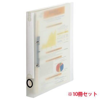 TD-A4-C PP表紙Dリングファイル A4タテ 2穴 背幅38mm クリア 10冊セット 汎用品