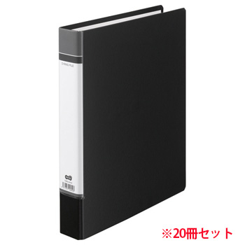 TDRU-A4-K 貼り表紙Dリングファイル A4タテ 2穴 背幅50mm 黒 1セット20冊 汎用品 (912-1067) 1