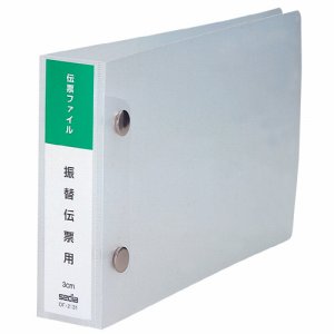 セキセイ DF-2131 伝票ファイル 振替伝票用 2穴 300枚収容 背幅38mm PP製 (115-7666)