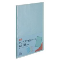 TCF-A4-10G クリアファイル A4タテ 10ポケット 背幅8mm グリーン 10冊セット 汎用品 (710-3995) 