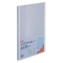 TCF-A4-20B クリアファイル A4タテ 20ポケット 背幅14mm ブルー 10冊セット 汎用品 (710-4039) 