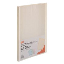 TCF-A4-20Y クリアファイル A4タテ 20ポケット 背幅14mm イエロー 10冊セット 汎用品 (710-4053)