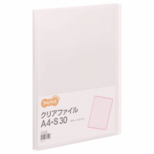 TCF-A4-30P クリアファイル A4タテ 30ポケット 背幅17mm ピンク 汎用品 (219-2338)