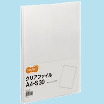 TCF-A4-30C クリアファイル A4タテ 30ポケット 背幅17mm クリア 汎用品 (219-2345)